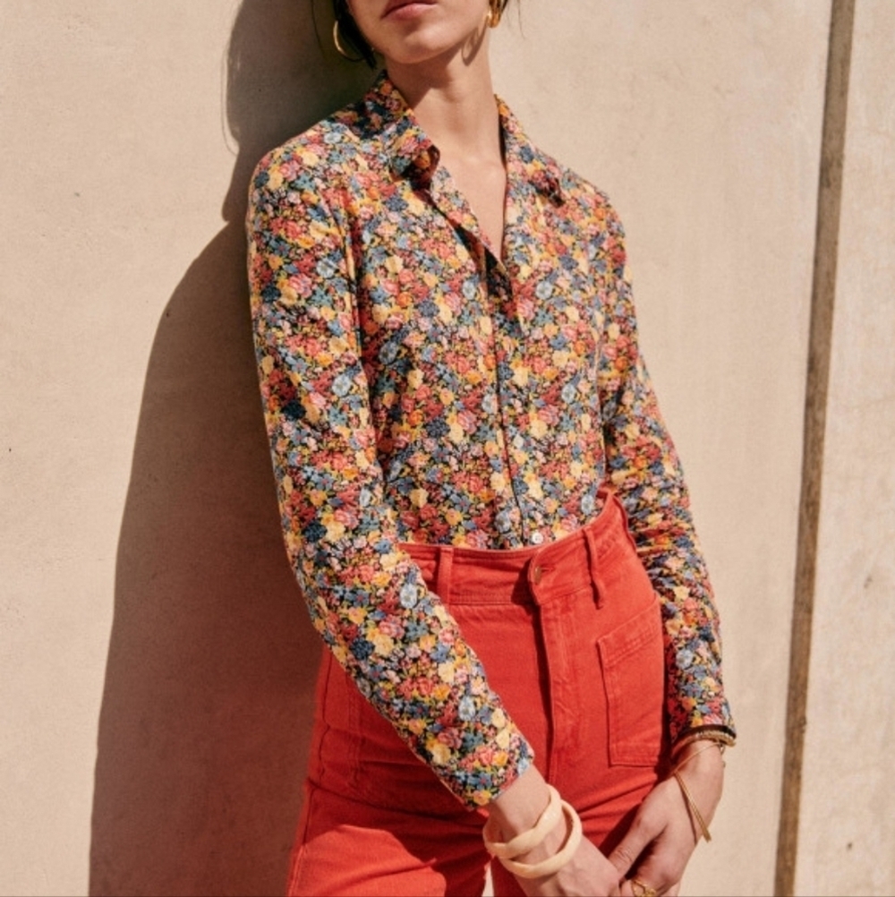 Sezane Pierro Shirt in Sunflowers size 46